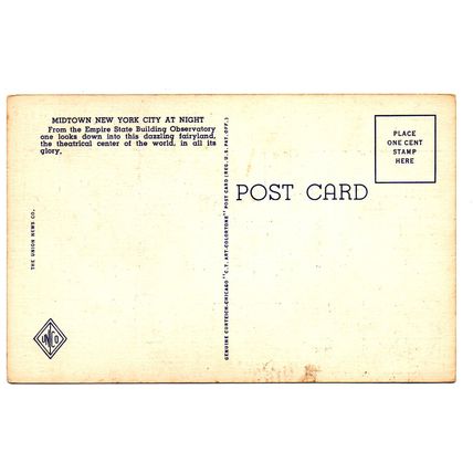 Midtown New York City "The Great White Way".... - Postally Unused - Union News