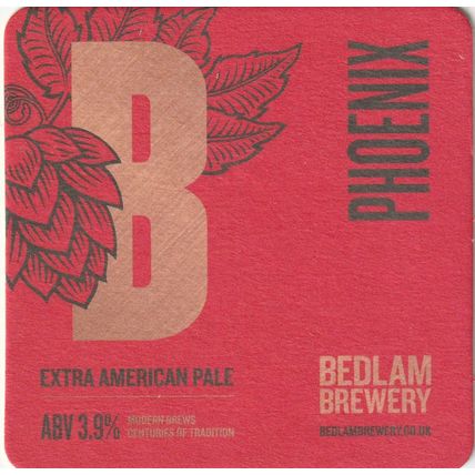 BEER MAT - BEDLAM BREWERY - PHOENIX EXTRA AMERICAN PALE - (Cat No 028) - (2019)