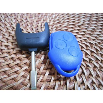Ford Transit MK7 2006 - 2014 Blue 3 Button Remote Key Fob Case Blank Blade +Logo