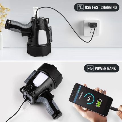 LBE Rechargeable Spotlight Outdoor, 90,000 Lumens Led Spotlight Flashlight with