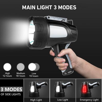 LBE Rechargeable Spotlight Outdoor, 90,000 Lumens Led Spotlight Flashlight with