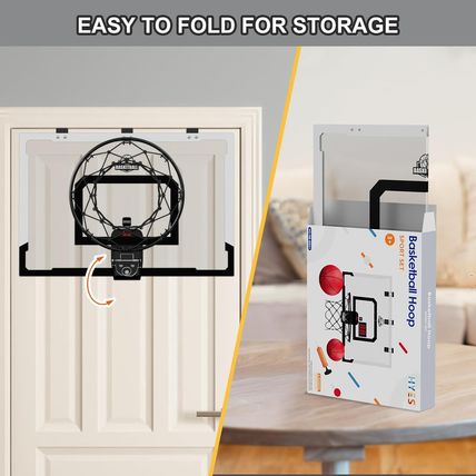 24" X 16" Large Basketball Hoop Indoor for Adults, over the Door Basketball Hoop
