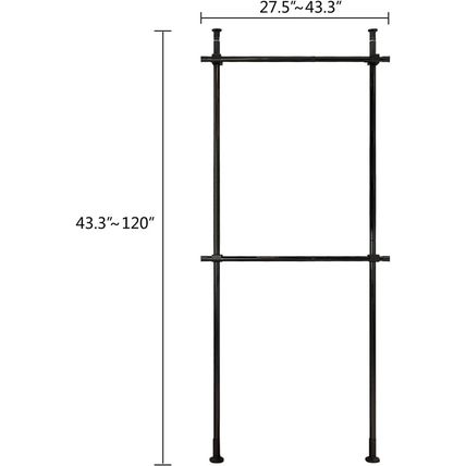 Floor to Ceiling Heavy Duty Garment Rack, Metal Adjustable Height Clothing Hangi