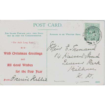 The Old Wall Southampton F G O Stuart 649 Christmas Greetings Hampshire Postcar