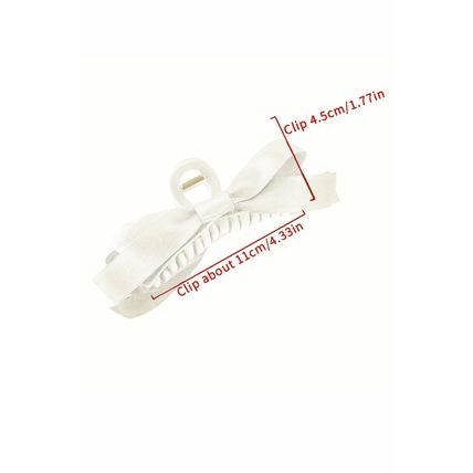 White Bow Decor Large Hair Claw Clip