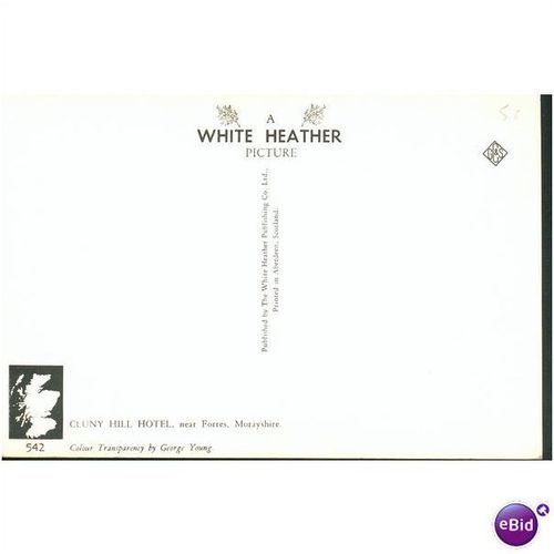 Vintage White Heather PC - The Cluney Hill Hotel, Moray Firth, Scotland - 542