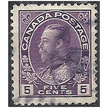 Canada 1922 SG250 5c Violet Fine Used. .