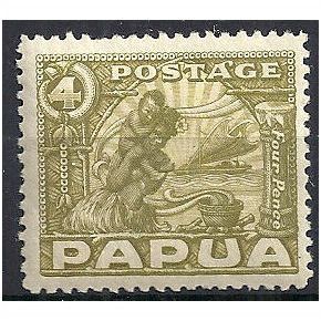 Papua 1932 SG135 4d Olive-Green Mounted Mint ..