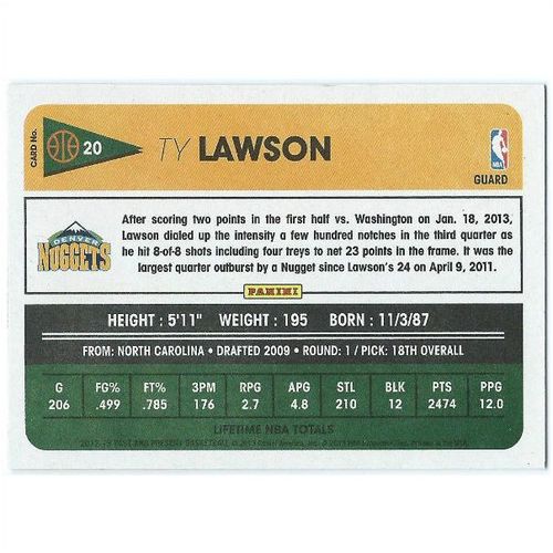 2012-13 Panini Past and Present - #20 - Ty Lawson