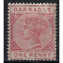 Barbados 1882 SG91 1d Rose Mounted Mint - Slight Rub ...