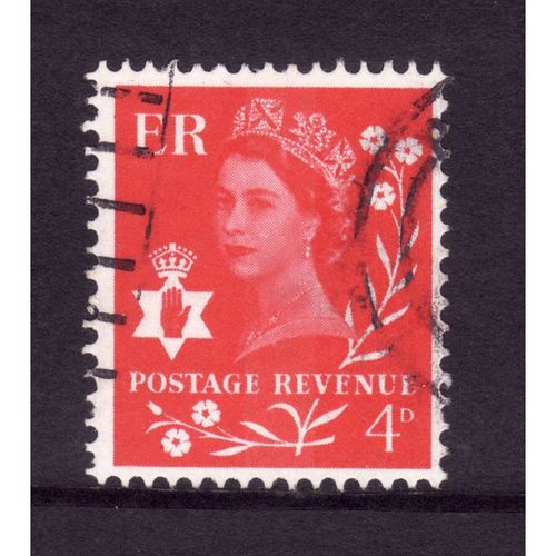 GREAT BRITAIN NORTHERN IRELAND 1969 SG NI 9 4d BRIGHT VERMILION FINE USED#4