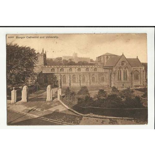 Wales BANGOR Cathedral & University Postcard by Photochrom (44903)