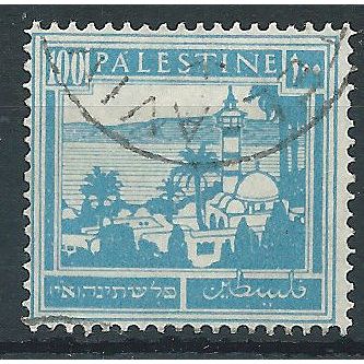 Palestine 1927 SG102 100m Turquoise-Blue Fine Used....