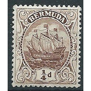 Bermuda 1910 SG44 1/4d Brown Mounted Mint . ..