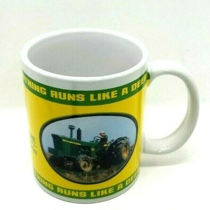 John Deere Tractor Mug Coffee Cup Nothing Rides Like Deere Yellow & Green (G27)
