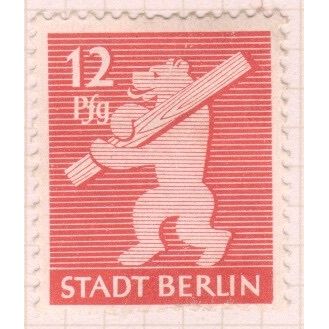 Germany 1945 - 12pf carmine red - Stadt Berlin Post (Berlin Bear) - unused 2