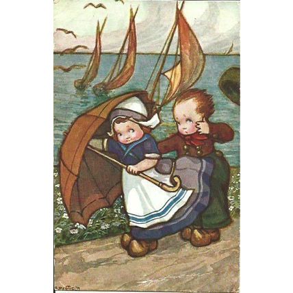 Art A. BERTIGLIA Dutch Children Postcard (1053)