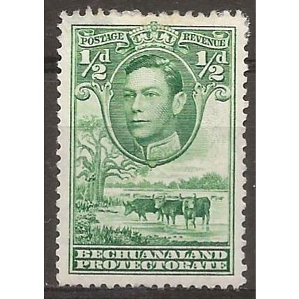 Bechuanaland 1949 Sg118b 1/2d Yellowish-Green Mounted Mint .