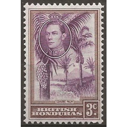 British Honduras 1938 SG152 3c Purple & Brown Mounted Mint .