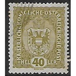 Mi 194: 40 h. vivid brown-olive Definitive Stamp: Imperial Arms