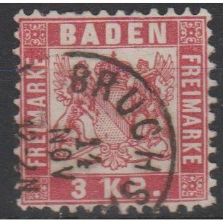 Mi 24 used 1868 Baden Cat € 6