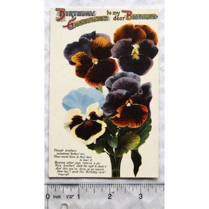 vintage postcard Birthday Greetings Brother