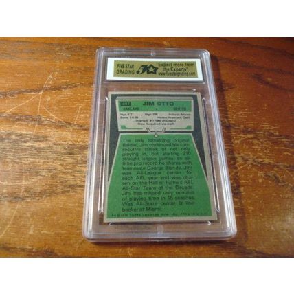 1975 Topps, Graded Mint 9, JIM OTTO, HOF, Center, Raiders