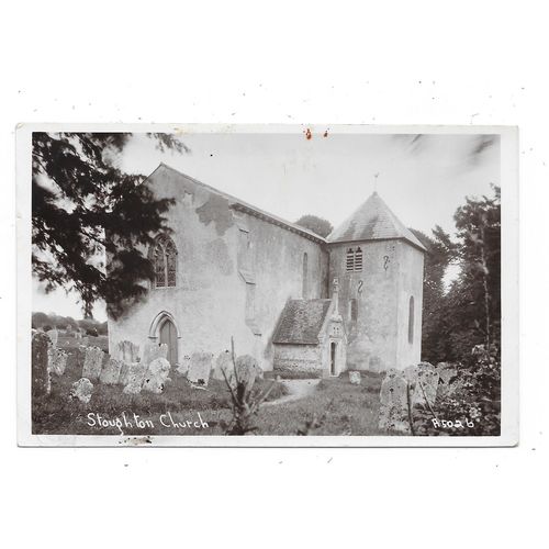 REAL PHOTOGRAPHIC POSTCARD OF STOUGHTON CHURCH CHICHESTER SUSSEX (1754)