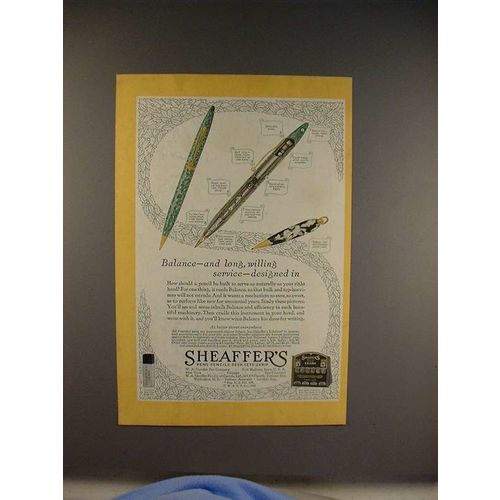 1930 Sheaffer's Lifetime Pen Ad - Willing Service