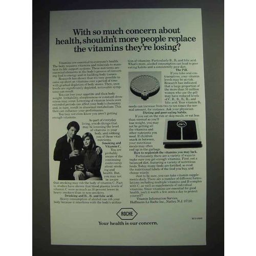 1978 Roche Pharmaceutical Ad - Replace Vitamins