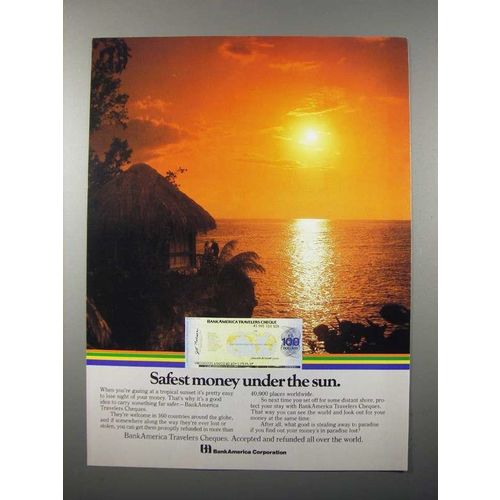 1984 Bank of America Travelers Cheques Ad - Safest