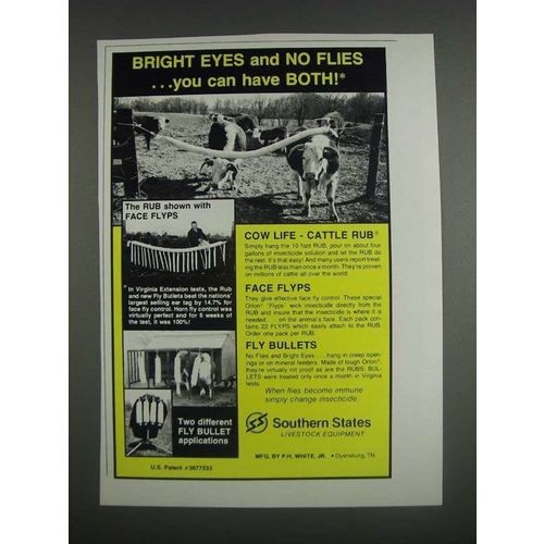 1985 Southern States Ad - Cattle Rub, Face Flyps and Fly Bullets
