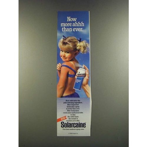 1986 Solarcaine Spray Ad - Now More Ahhh Than Ever