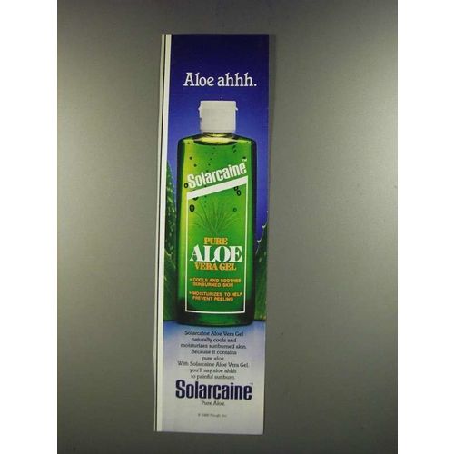 1986 Solarcaine Pure Aloe Vera Gel Ad - Aloe Ahhh