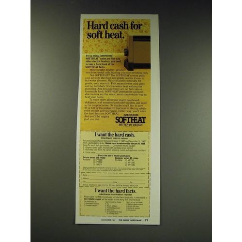 1987 Intertherm Softheat System Ad - Hard cash for soft heat