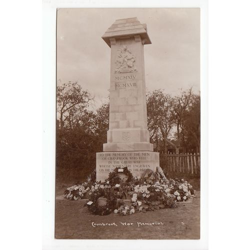 The War Memorial Cranbrook Postcard RP Kent