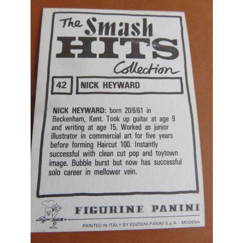 Smash Hits 1984 Panini Sticker No 42 Nick Heyward