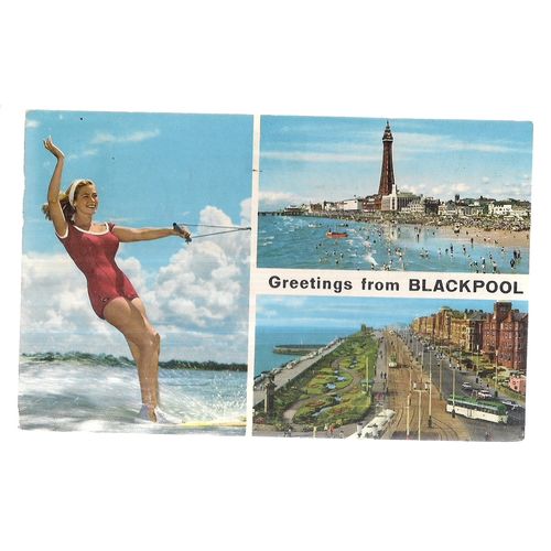 BLACKPOOL, LANCASHIRE. MULTIVIEW.. used vintage postcard 1972 postmark =