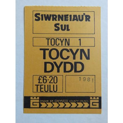 Gwynedd Sunday Shuttles Family 1981 (orange) Day Ticket