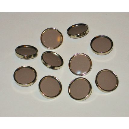 DD10 Dark Tan Shank Button Silver Band 3/4 Round 10 Pieces Sewing Crafting