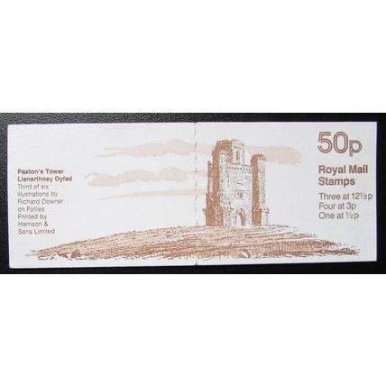 STAMP BOOKLET - 50p PAXTON'S TOWER (FEBRUARY 1982)