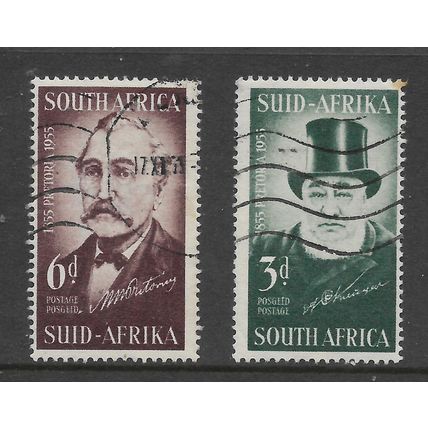 SOUTH AFRICA 1955 CENTENARY OF PRETORIA SG165 / 166 SET 2 VAL FINE USED