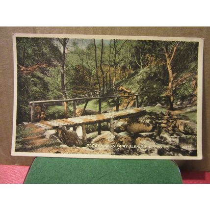 BRIDGE, FAIRY GLEN, DWYGYFYLCHI, CONWY, WALES unused vintage postcard =