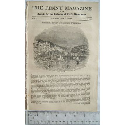 1839 The Penny Magazine No. 451 Portugal, Damascus swords, cedar of Lebanon, etc