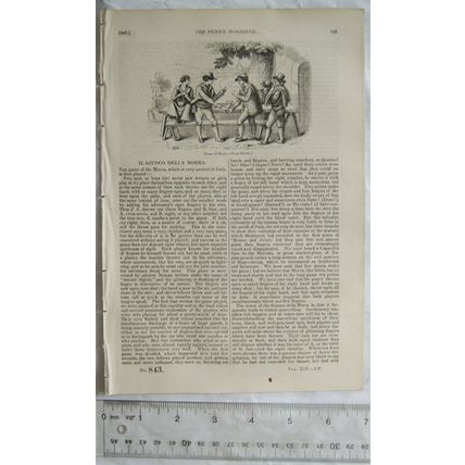 1845 The Penny Magazine No. 843 Magician of Cairo, Il Giucco della Morra, poets