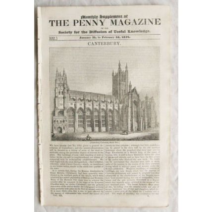 1834 The Penny Magazine No. 122 Canterbury