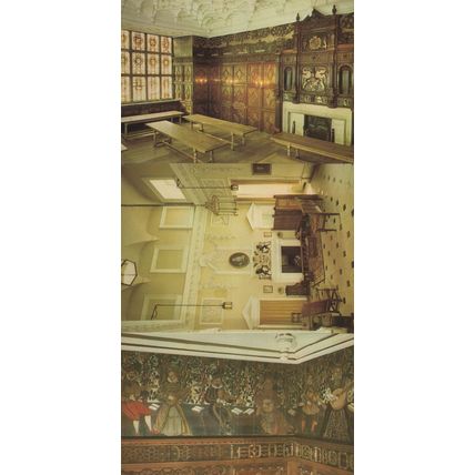 Gilling Castle Elizabethan Panelling Music Party Frieze 3x Postcard