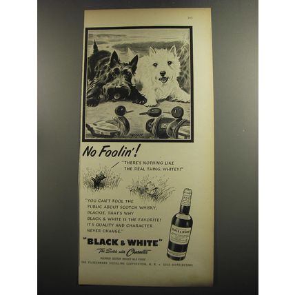 1952 Black & White Scotch Ad - No Foolin!