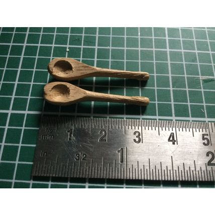 2 Wooden Spoons 1:12th Dolls Miniature