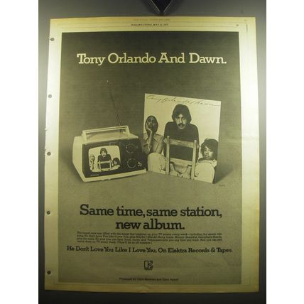 1975 Tony Orlando and Dawn He Don't Love You Like I Love You Album Advertisement